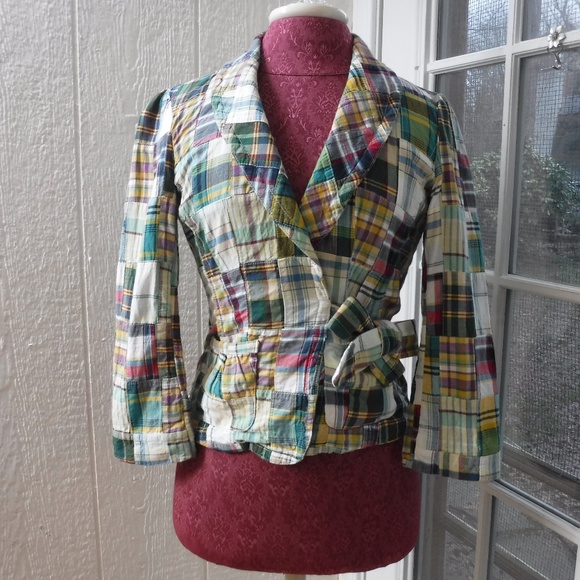 J.Crew Multi-Color Check Patched on Jacket - Picture 4 of 11